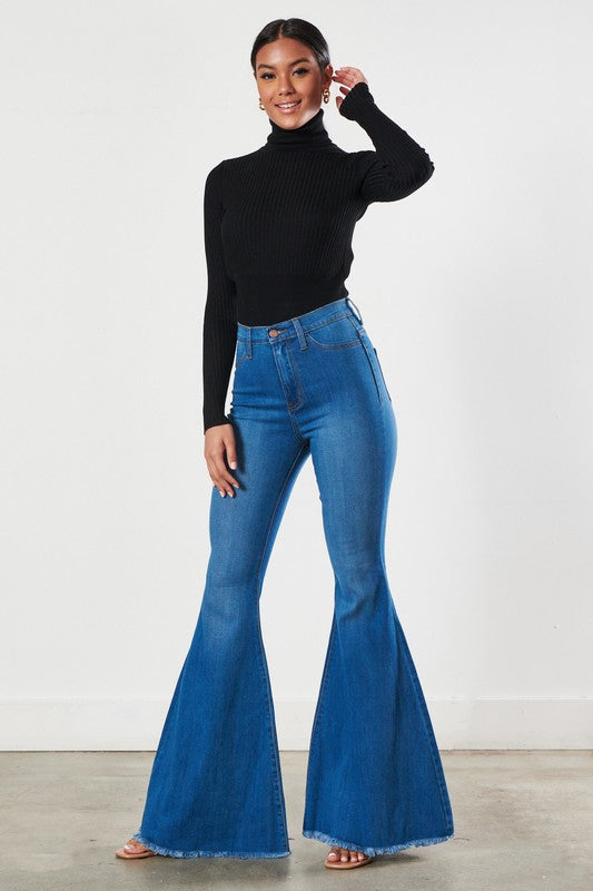 Sprung on You Flare Jeans - Medium Stone