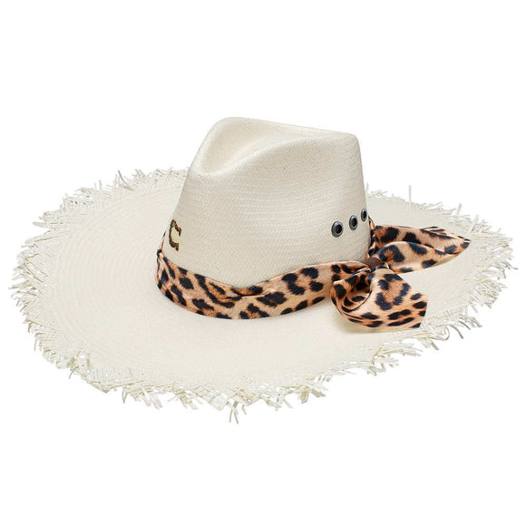 Charlie 1 Horse Pretty Kitty Raw 4 3/4in Brim Straw Fashion Hat
