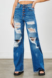 VIBRANT BALLER WIDE JEANS - MEDIUM STONE