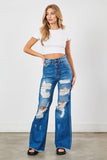 VIBRANT BALLER WIDE JEANS - MEDIUM STONE