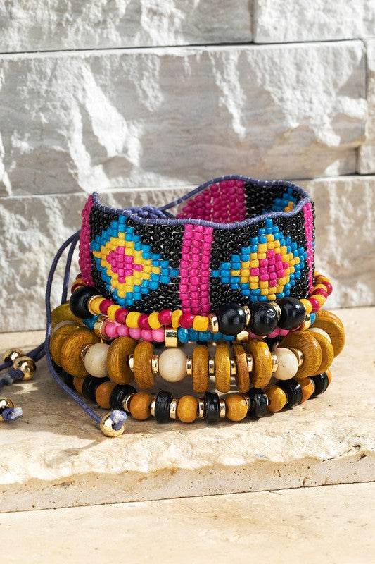 BOHEMIAN COLORFUL STACKING STRETCH BRACELET