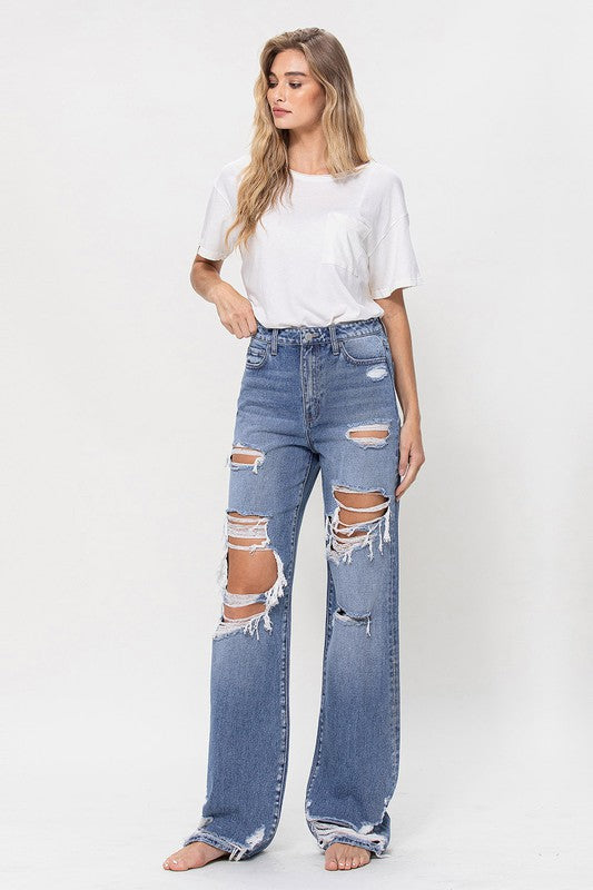 90S VINTAGE LOOSE FIT STRAIGHT JEANS – The Chandelier Rose Boutique