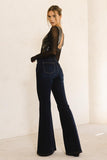VIBRANT TAKE WHAT YOU WANT FLARE JEANS - DARK STONE