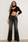 VIBRANT ARIANA FLARE JEANS - BLACK STONE