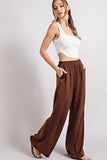 STRAIGHT LEG POCKET PANTS - BROWN