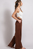 STRAIGHT LEG POCKET PANTS - BROWN