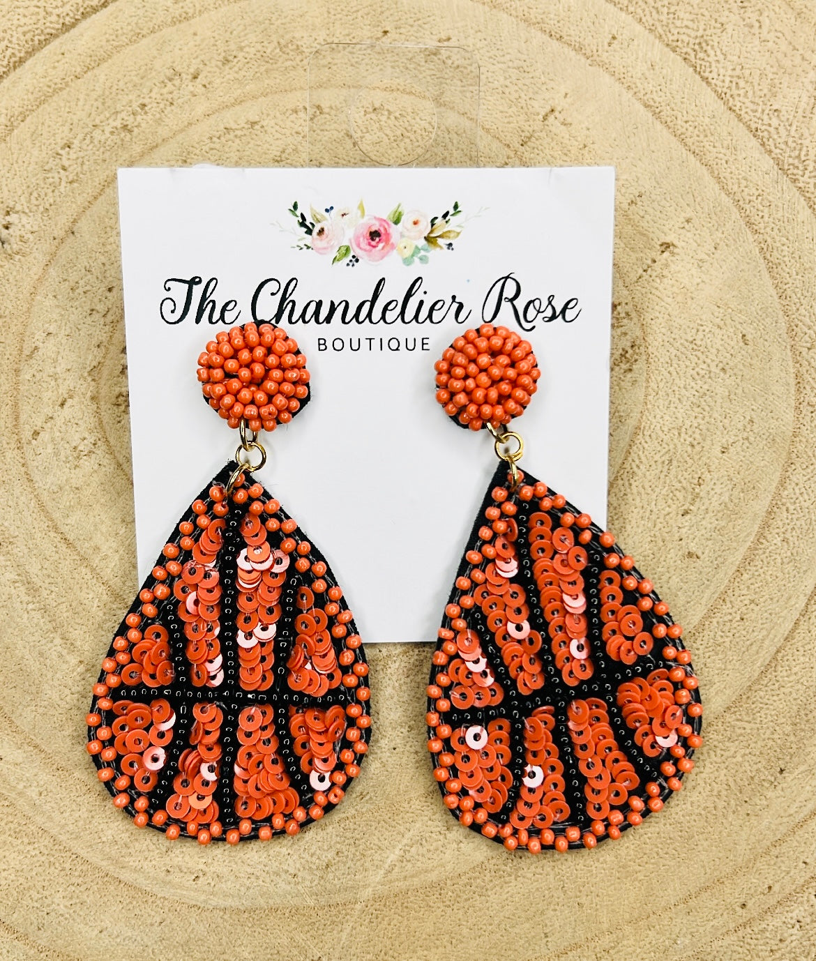 BASKETBALL TEARDROP EARRINGS