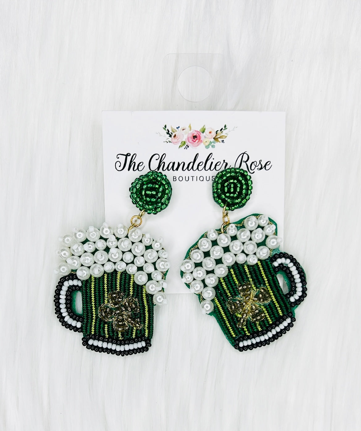 IRISH PINT BEADED EARRINGS