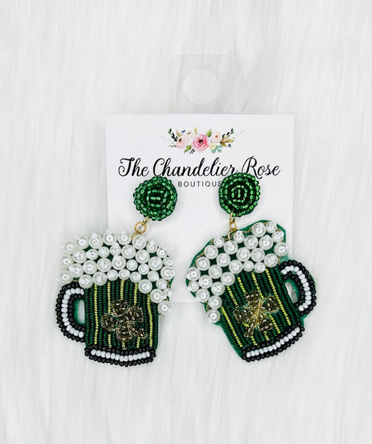 IRISH PINT BEADED EARRINGS