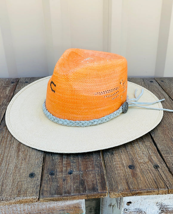 CHARLIE 1 HORSE TOPO CHICO STRAW HAT - CORAL