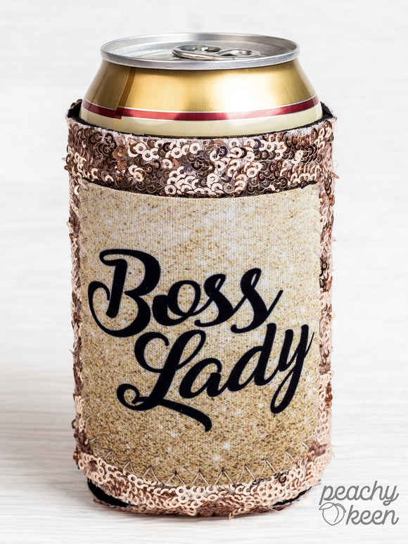 BOSS LADY SEQUIN CAN COOLERS