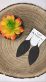 Genuine Leather Leaf Earrings - Grey