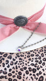 PINK PANACHE 12MM CUSHION CUT AB CRYSTAL 16" Necklace - 8SAB
