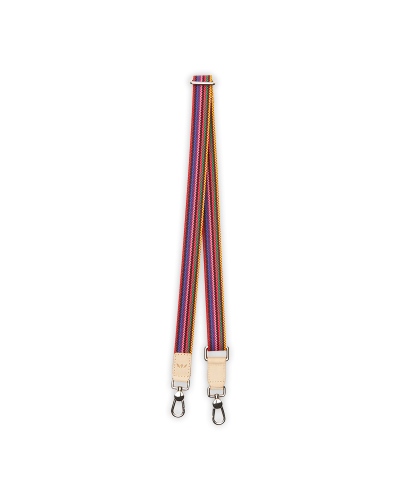 CONSUELA PINK WEBBING 1" SLIM CROSSBODY STRAP