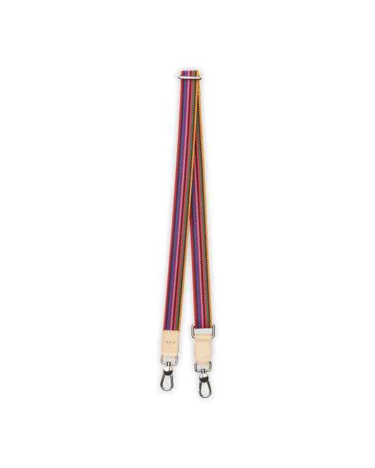 CONSUELA PINK WEBBING 1" SLIM CROSSBODY STRAP