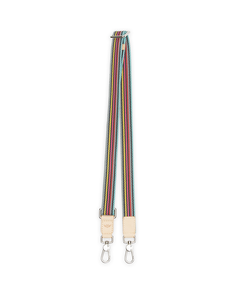 CONSUELA GREY WEBBING 1" SLIM CROSSBODY STRAP