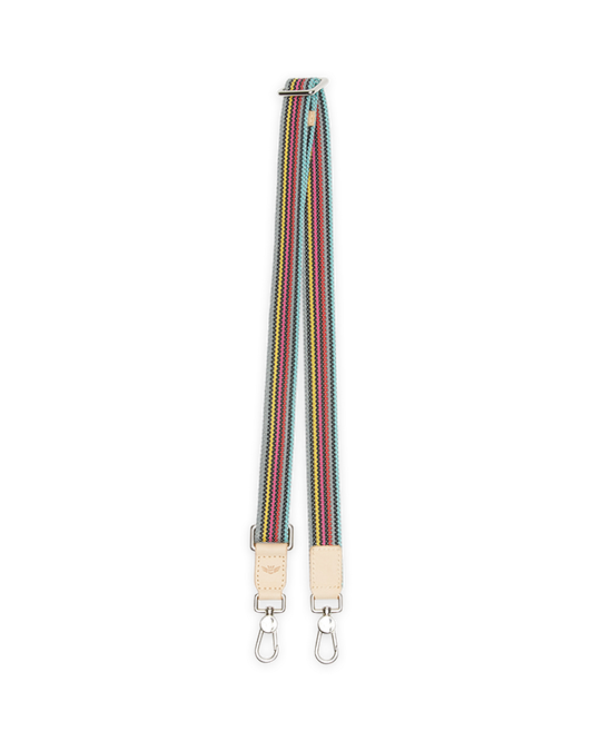 CONSUELA GREY WEBBING 1" SLIM CROSSBODY STRAP