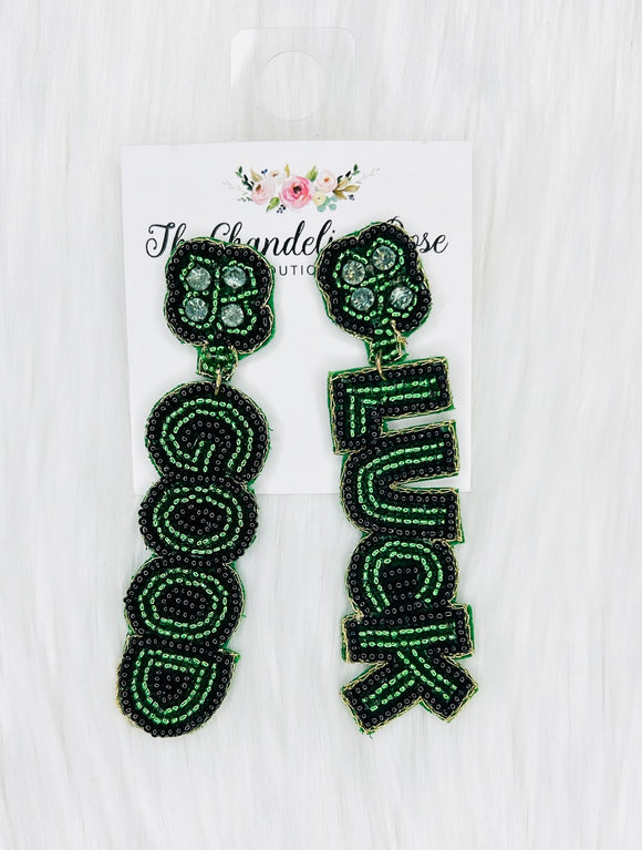 GOOD LUCK BEADED EARRINGS