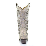 Corral Ladies Martina White Glitter Inlay Crystals Wedding Boots A3322