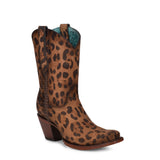 CORRAL LADIES LEOPARD PRINT WOVEN ANKLE BOOTS - A4245