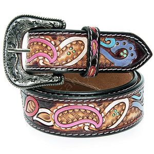 American Darling Leather Tooled Belt - ADBLF105