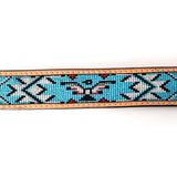 AMERICAN DARLING LEATHER TOOLED AND BEADED BELT - ADBLF144