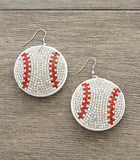 STEALING HOME BASEBALL CRYSTAL SUEDE EARRINGS