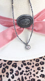 PINK PANCHE 10MM CLEAR SILVER BEADED CHOKER - 96SCL