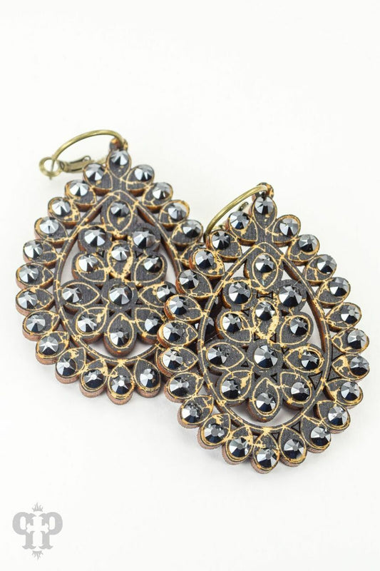 PINK PANACE BLACK SANTA FE TEARDROP EARRINGS - 453BLBL