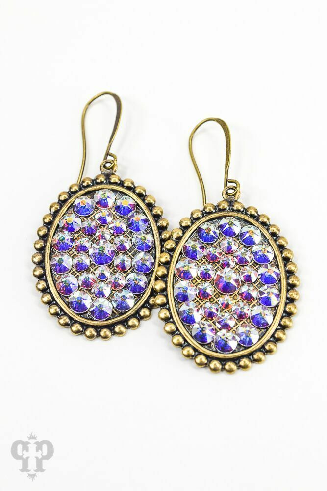 PINK PANACHE BRONZE SMALL OVAL FRENCH WIRE EARRINGS - 0BAB