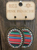 PINK PANACHE SERAPE OVAL EARRINGS - BSE