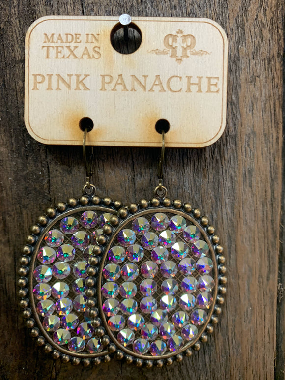 PINK PANACHE BRONZE OVAL EARRINGS - 81BAB
