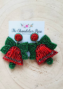 Christmas Bells Beaded Earrings