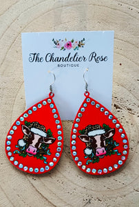 Cows and Christmas Dangle Earrings