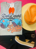 RED DESERT DARLIN WESTERN TEE - SMOKE GREY