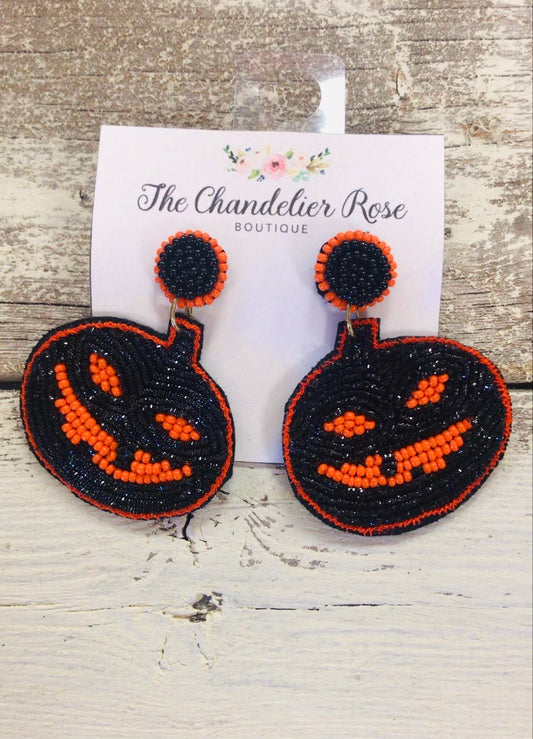 BOO PUMPKIN FACE EARRINGS
