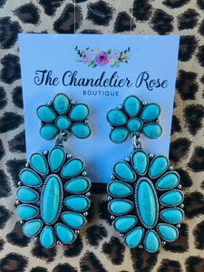 TURQUOISE BLOSSOM EARRINGS - TURQUOISE