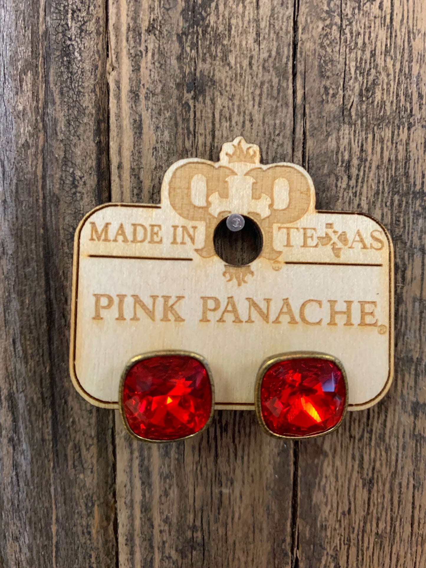 PINK PANACHE 12MM RED BRONZE POST STUDS - e448BR
