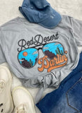 RED DESERT DARLIN WESTERN TEE - SMOKE GREY