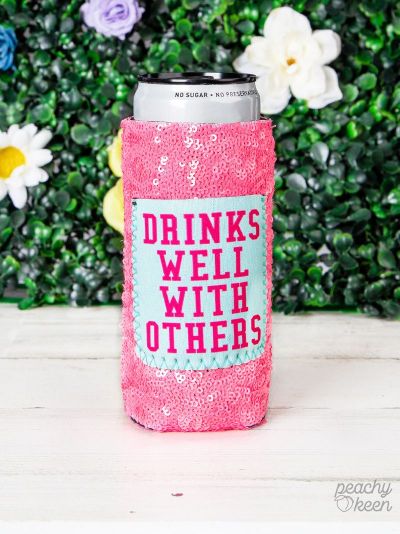 Drinks Well with Others Sequin Can Coolers For Slim Can