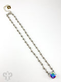 PINK PANACHE 12MM CUSHION CUT AB CRYSTAL 16" Necklace - 8SAB