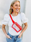FERRIS CLEAR BELT BAG - RED