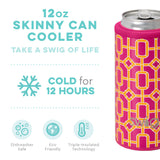Swig Life Pink Bamboo Trellis Skinny Can Cooler (12oz)