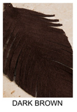 Genuine Leather Leaf Earrings - Dark Brown