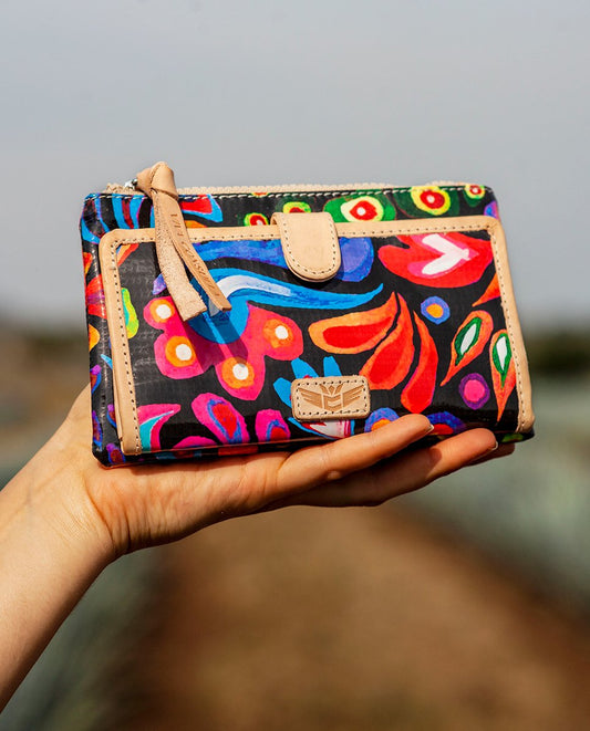CONSUELA SOPHIE BLACK SWIRLY SLIM WALLET