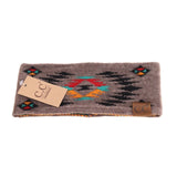 Aztec Patterned Head Wrap - Taupe