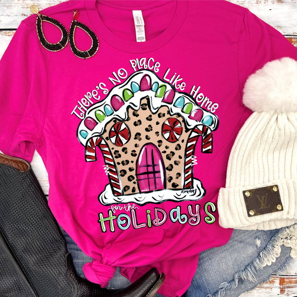 HOME FOR THE HOLIDAYS TEE- BERRY