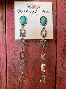 RODEO QUEEN OVAL TURQUOISE STUD EARRINGS