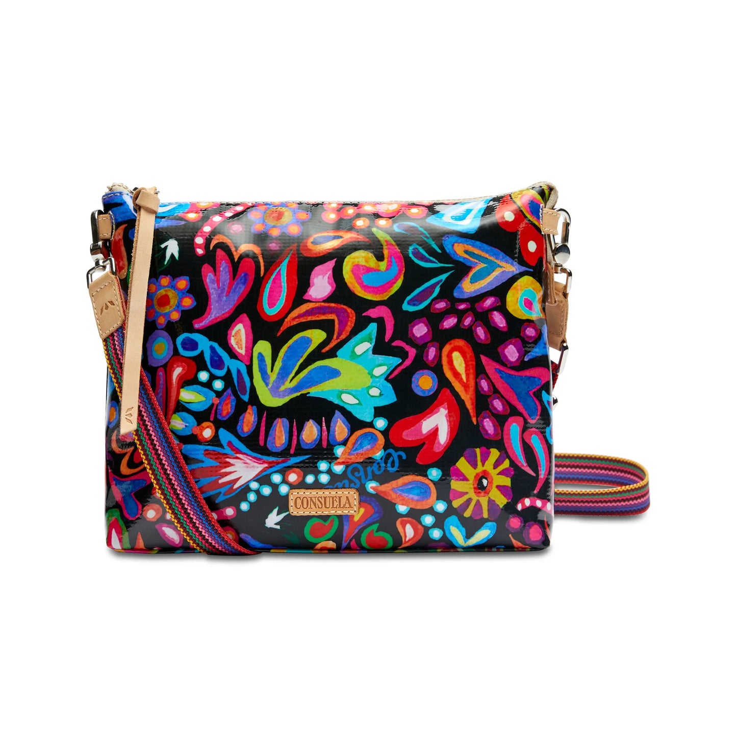 CONSUELA SOPHIE BLACK SWIRLY DOWNTOWN CROSSBODY