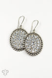 PINK PANACHE SILVER SMALL OVAL CLEAR CRYSTAL EARRING - 10SCL